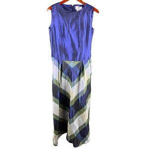Selection de Givenchy vintage 80’s Germany sample blue plaid dress size 10W holi